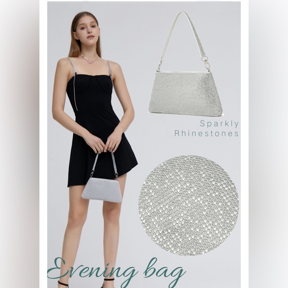 Silver Rhinestone Clutch Purse - Picture 10 of 10